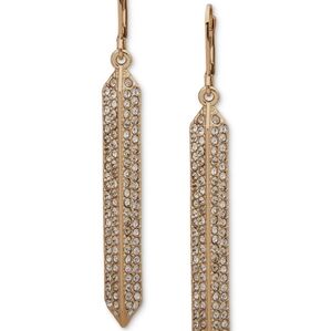 Karl Lagerfeld Paris Pave Bar Linear Drop Earrings - Gold✨️ NWT